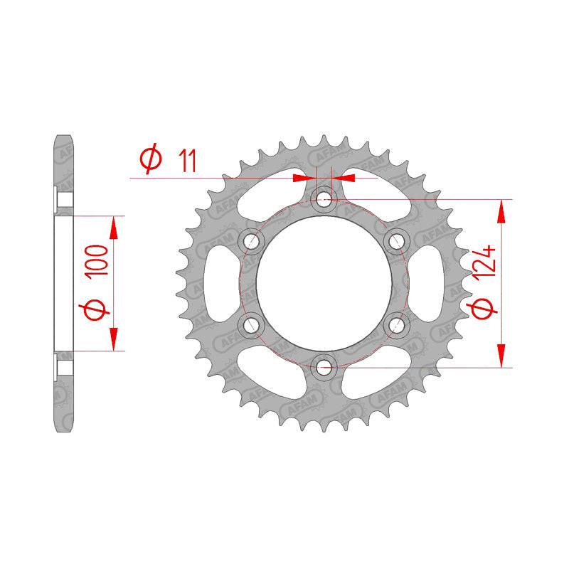 Afam AFAM Rear Sprocket Steel 520P 46T - (50602-46)