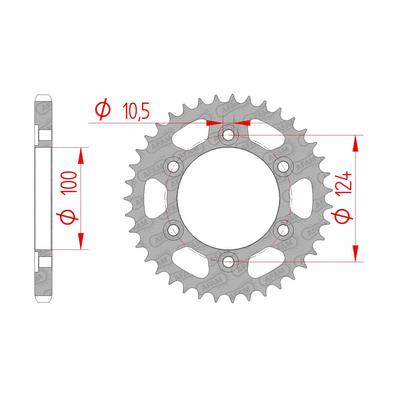 Afam AFAM Rear Sprocket Steel 525P 42T - (50609-42)