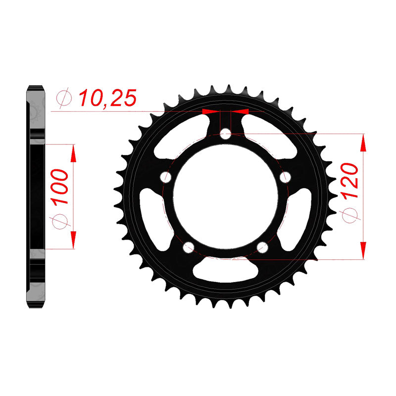 Afam AFAM Rear Sprocket Steel 525P 42T - (35807-42)