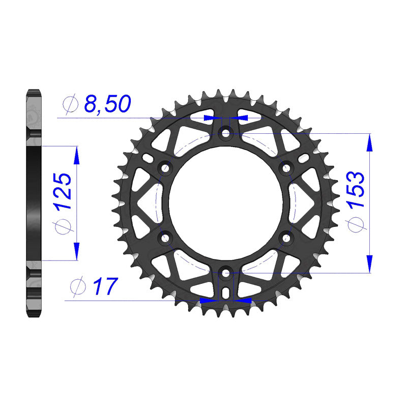 Afam AFAM Rear Sprocket Alum. 520P 53T - (11212-53)