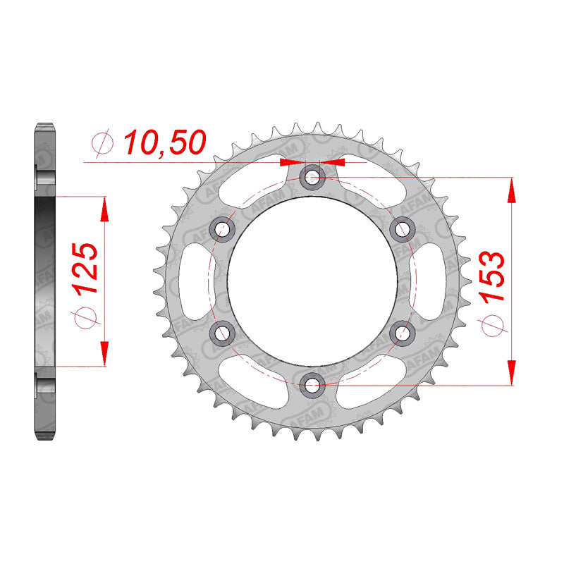 Afam AFAM Rear Sprocket Steel 520P 45T - (10320-45)