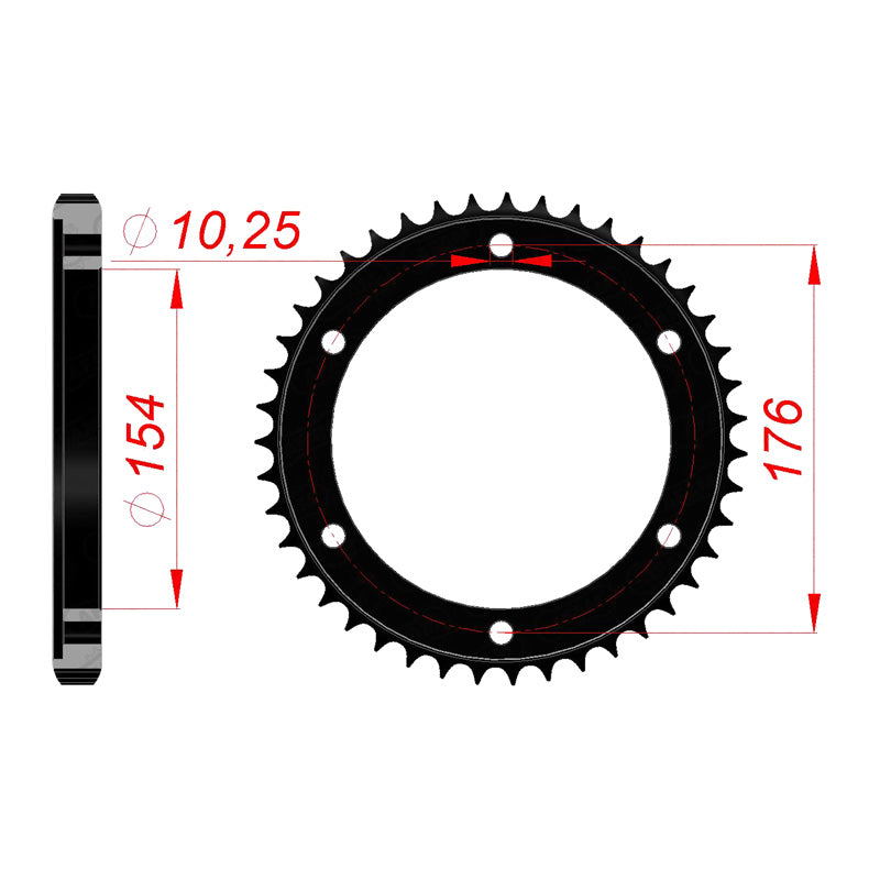 Afam AFAM Rear Sprocket Steel 530P 43T - (10619-43)