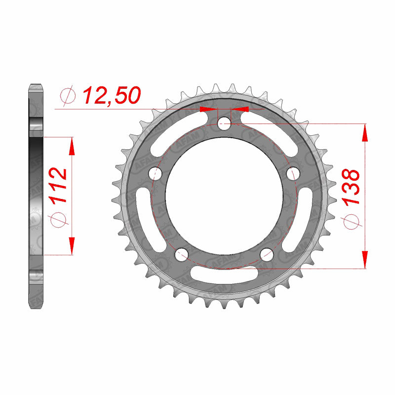 Afam AFAM Rear Sprocket Steel 520P 39T - (10627-39)
