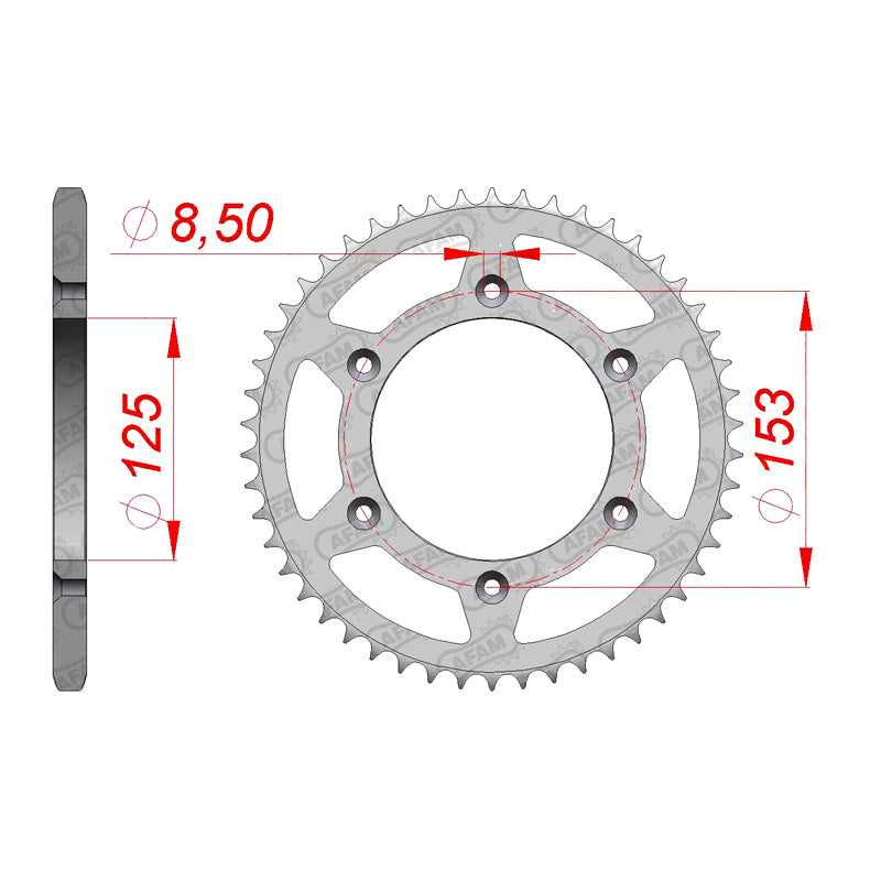 Afam AFAM Rear Sprocket Steel 520P 50T - (10212-50)