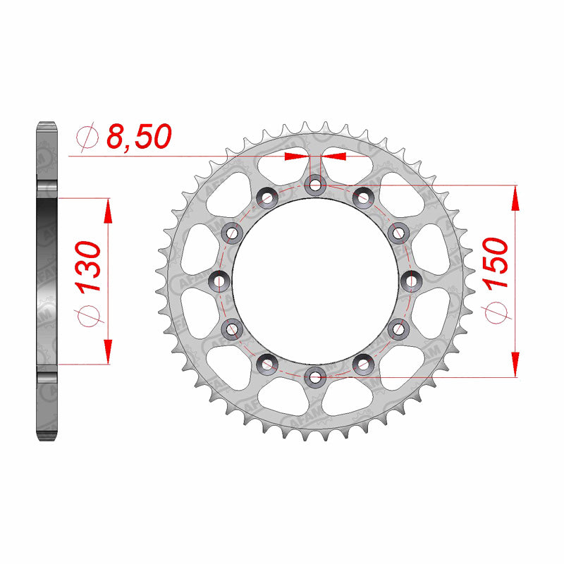 Afam AFAM Rear Sprocket Steel 520P 47T - (12323-47)