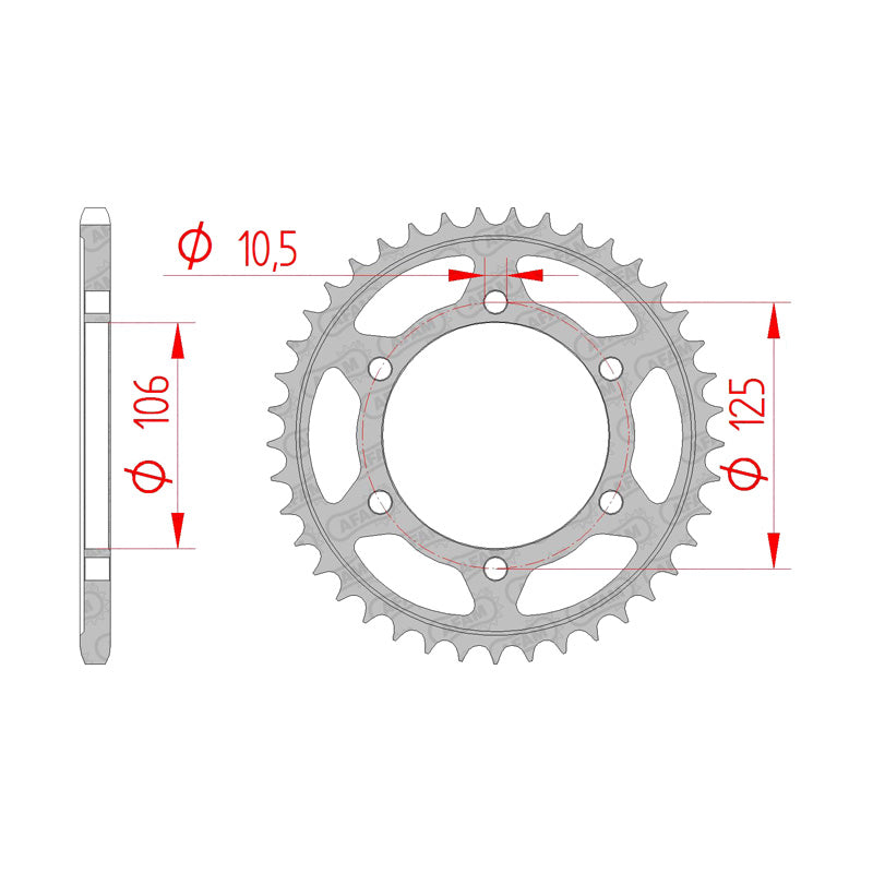 Afam AFAM Rear Sprocket Steel 520P 51T - (86606-51)