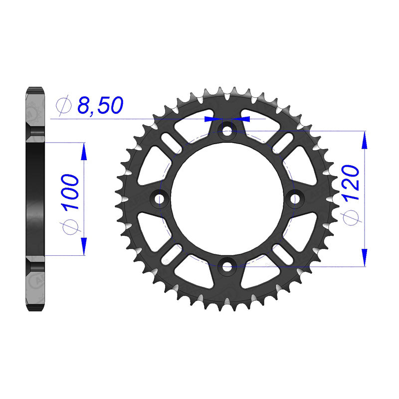 Afam AFAM Rear Sprocket Alum. 428P 49T - (15104-49)