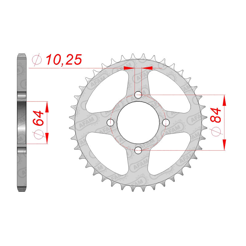 Afam AFAM Rear Sprocket Steel 520P 46T - (14310-46)