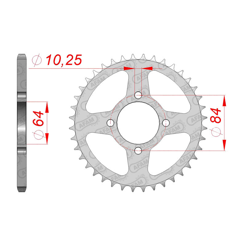 Afam AFAM Rear Sprocket Steel 520P 41T - (14310-41)