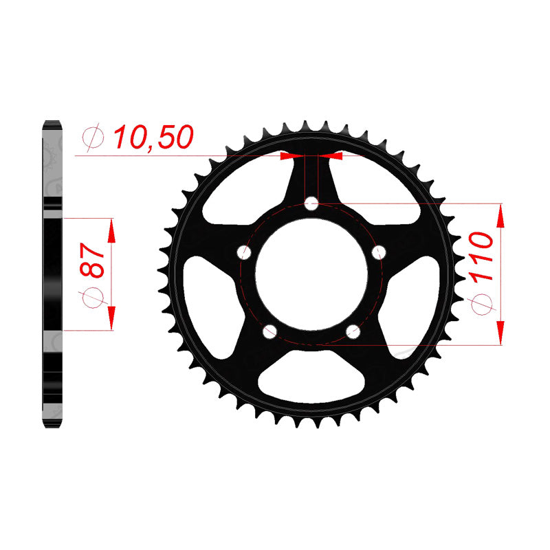 Afam AFAM Rear Sprocket Steel 520P 46T - (14405-46)