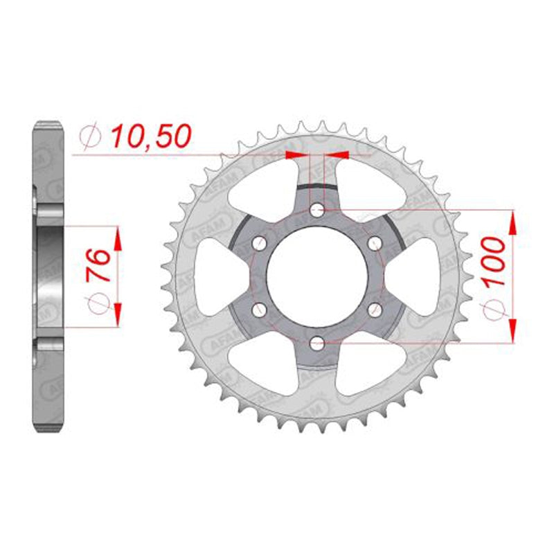 Afam AFAM Rear Sprocket Steel 530P 45T - (14902-45)