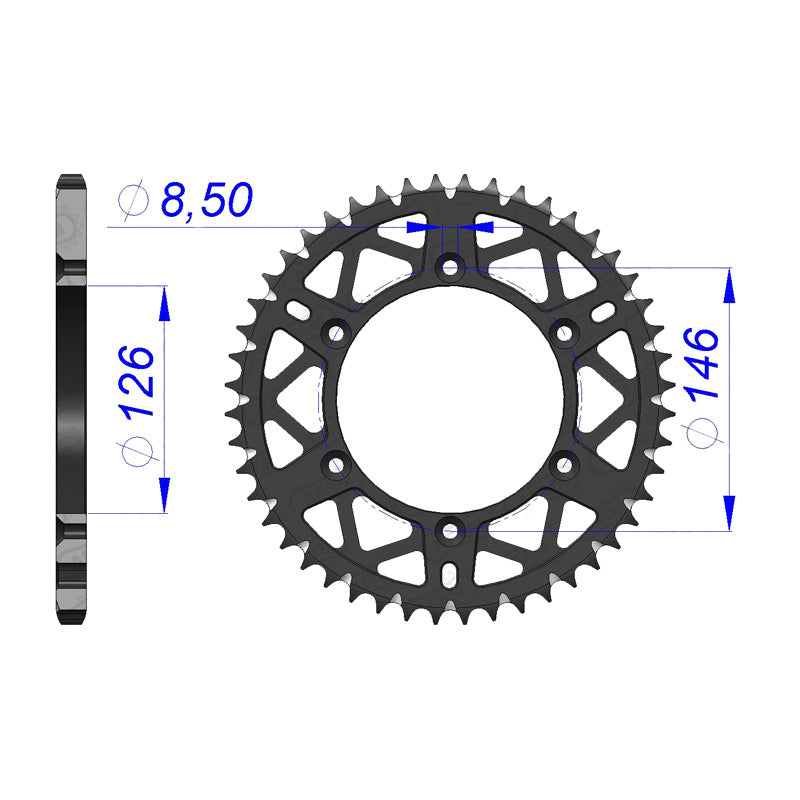 Afam AFAM Rear Sprocket Alum. 520P 49T - (15203-49)