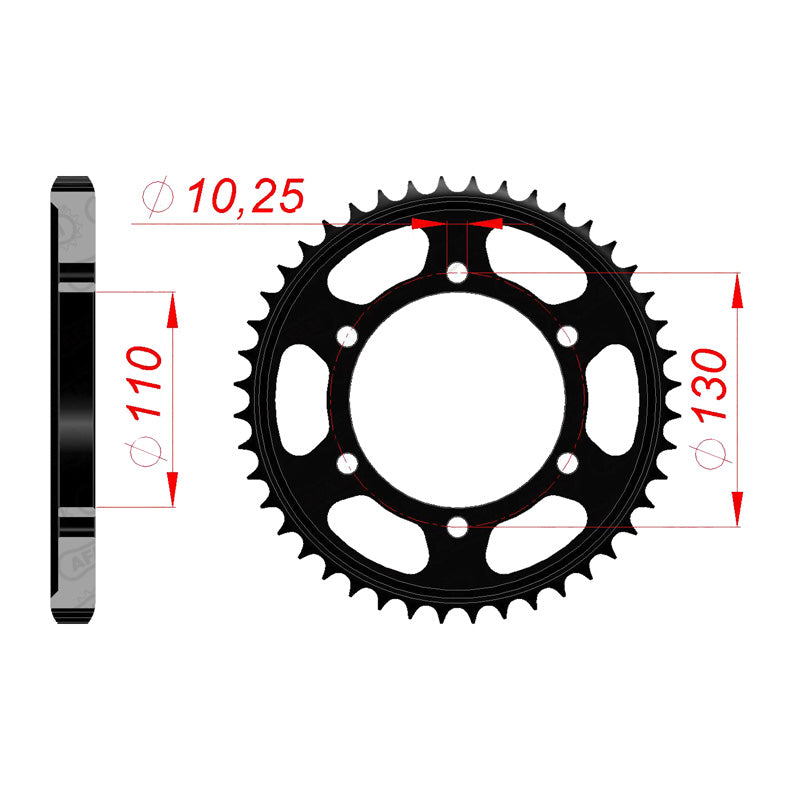 Afam AFAM Rear Sprocket Steel 530P 45T - (12813-45)