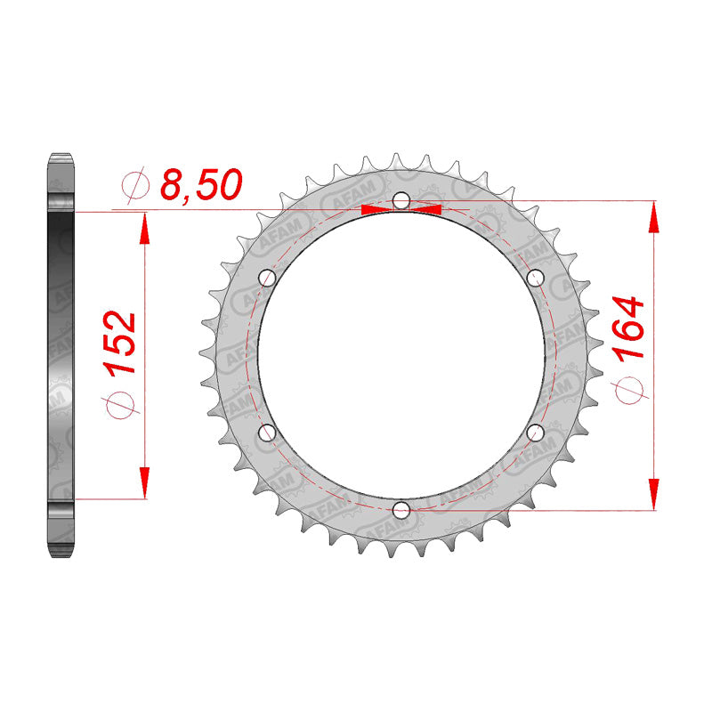 Afam AFAM Rear Sprocket Steel 520P 40T - (12502-40)