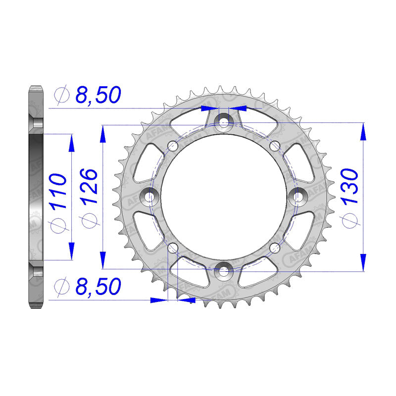 Afam AFAM Rear Sprocket Alum. 420P 47T - (17107N-47)