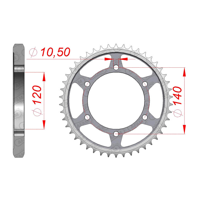 Afam AFAM Rear Sprocket Steel 530P 40T - (16603-40)