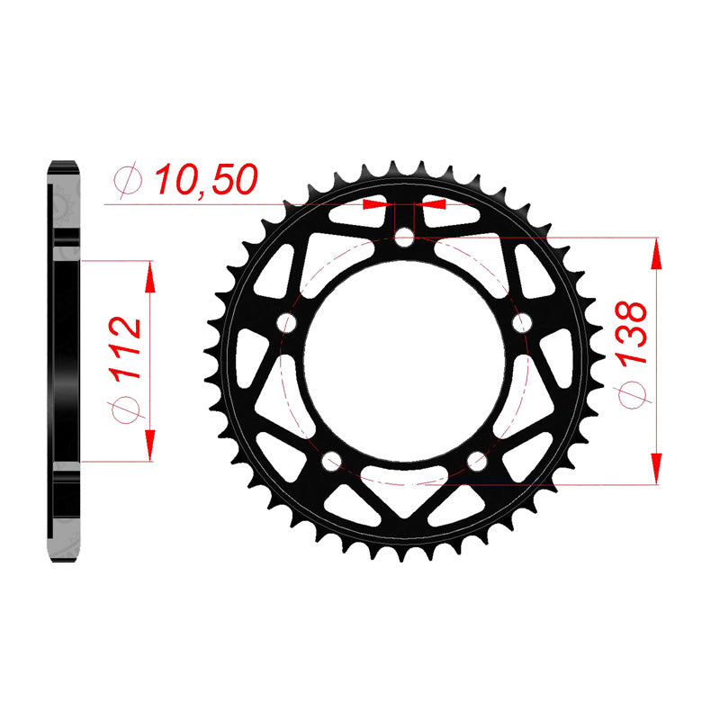 Afam AFAM Rear Sprocket Steel 525P 43T - (12816-43)