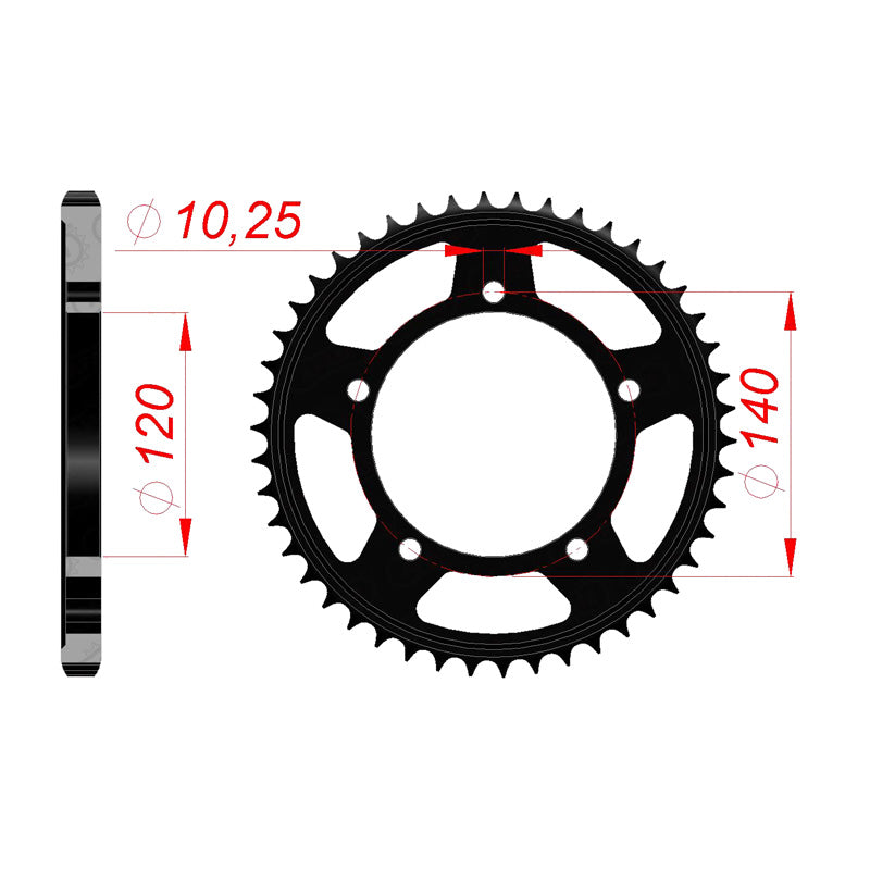 Afam AFAM Rear Sprocket Steel 525P 44T - (14604-44)