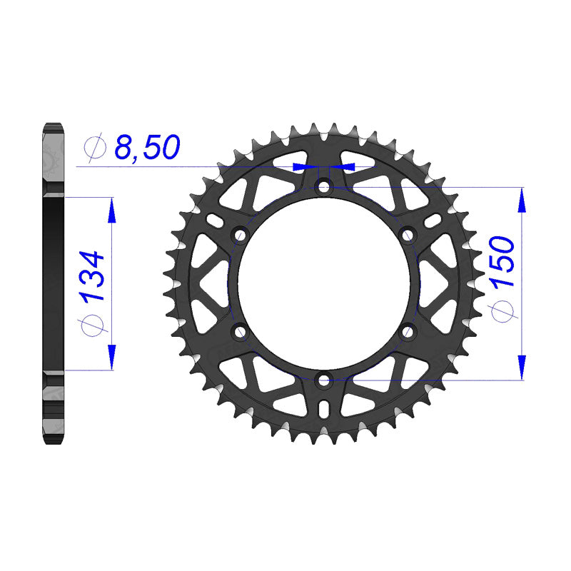 Afam AFAM Rear Sprocket Alum. 520P 52T - (17206-52)