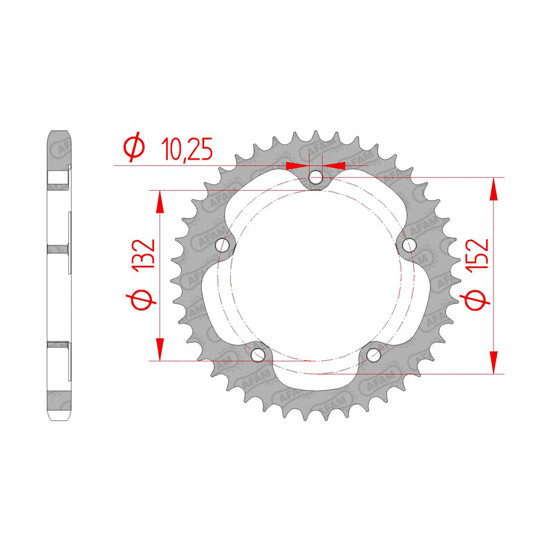 Afam AFAM Rear Sprocket Steel 525P 41T - (92836-41)