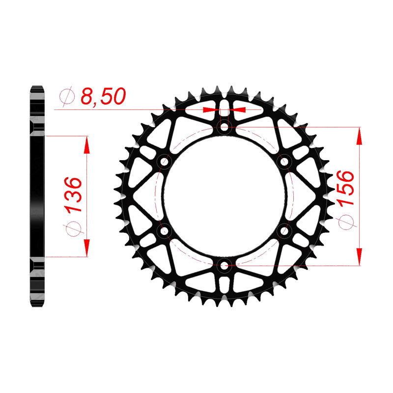 Afam AFAM Rear Sprocket Steel 520P 48T - (14206SLK-48)