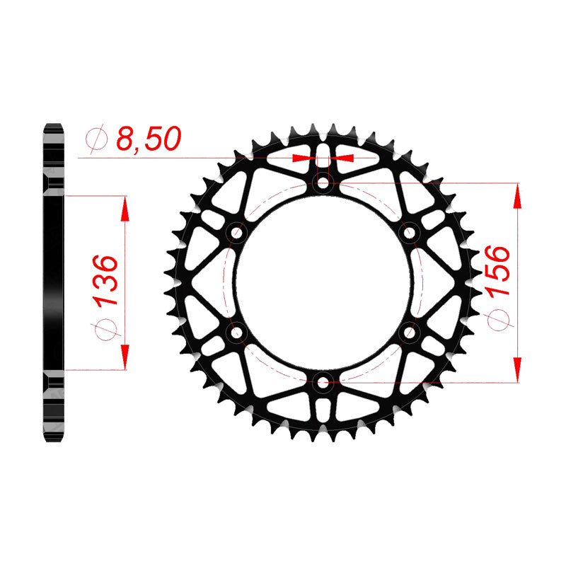 Afam AFAM Rear Sprocket Steel 520P 50T - (14206SLK-50)