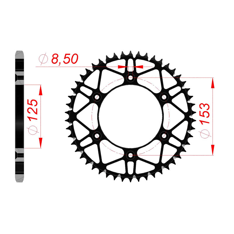 Afam AFAM Rear Sprocket Steel 520P 51T - (10212SLK-51)