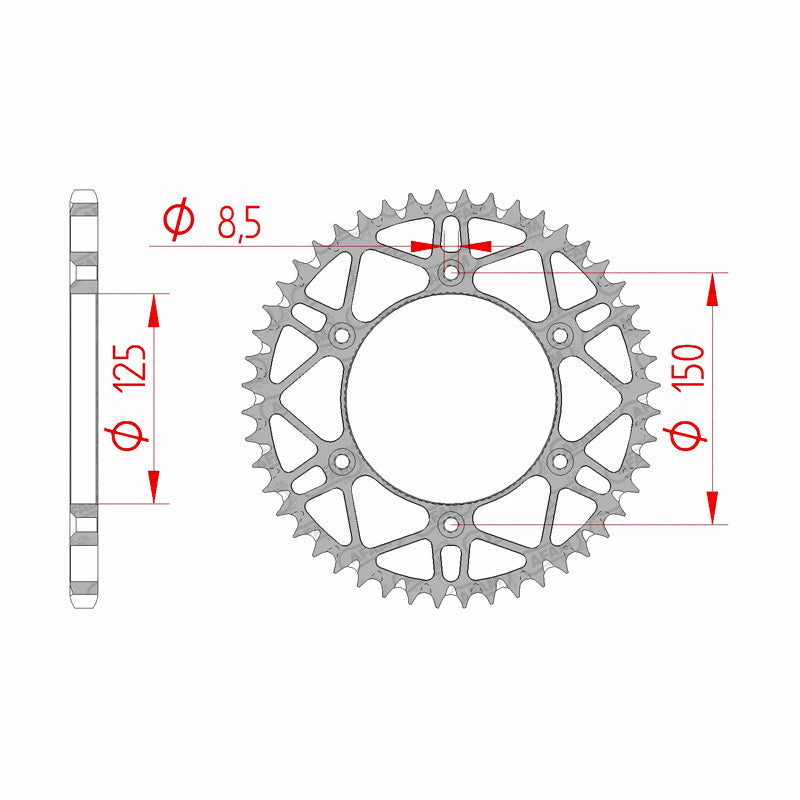 Afam AFAM Rear Sprocket Steel 520P 50T - (71304SLK-50)