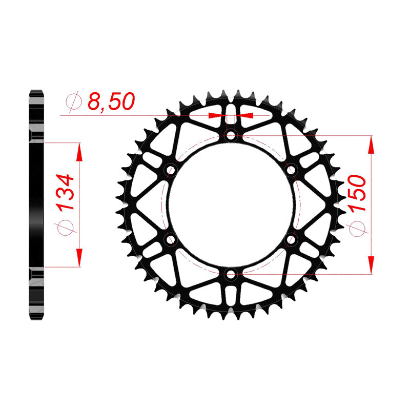 Afam AFAM Rear Sprocket Steel 520P 51T - (16206SLK-51)