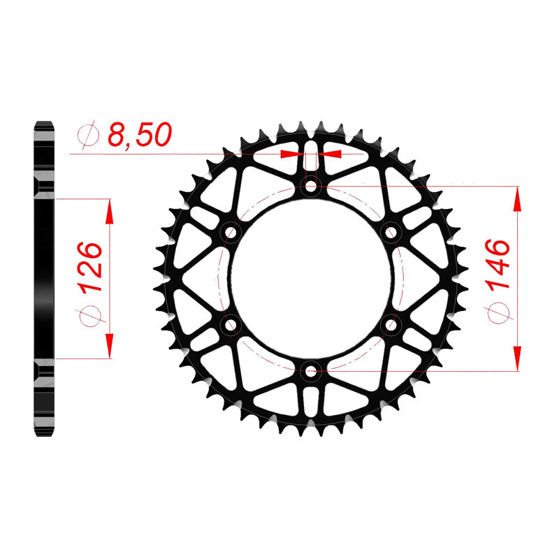 Afam AFAM Rear Sprocket Steel 520P 50T - (14203SLK-50)