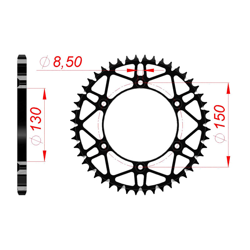 Afam AFAM Rear Sprocket Steel 520P 48T - (12323SLK-48)