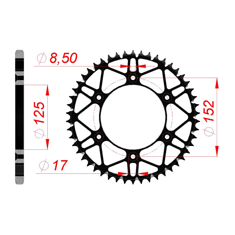 Afam AFAM Rear Sprocket Steel 520P 49T - (38300SLK-49)