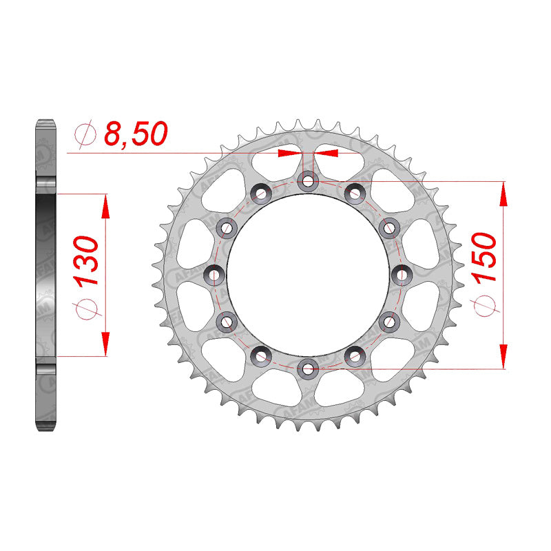 Afam AFAM Rear Sprocket Steel 520P 49T - (12323-49)