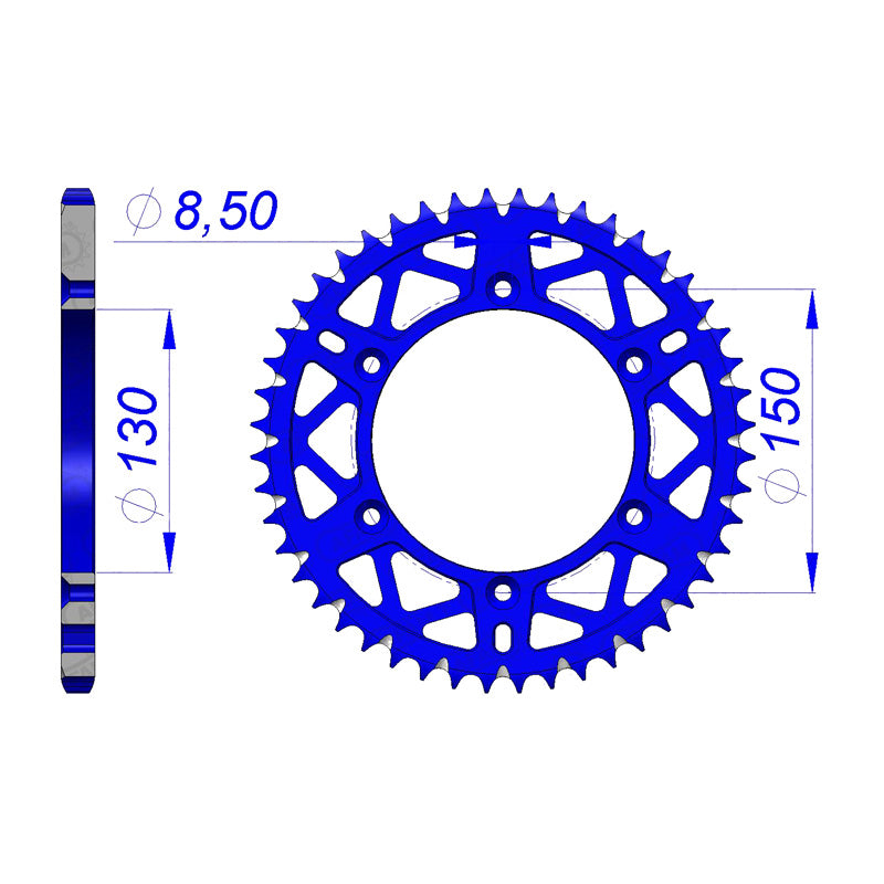 Afam AFAM Rear Sprocket Alum. 520P 50T - (13323PB-50) - Blue