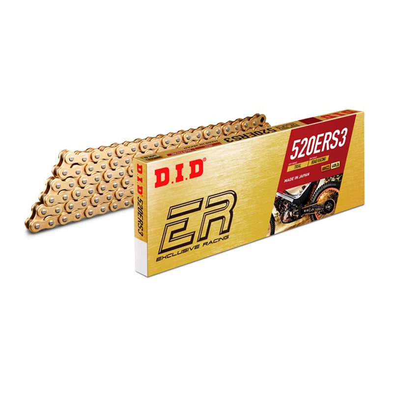 D.I.D 520ERS3-110L GOLD & GOLD CHAIN W/CLIP LINK