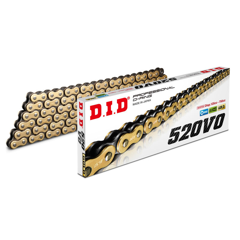 D.I.D 520VO-110L GOLD & BLACK CHAIN W/CLIP LINK