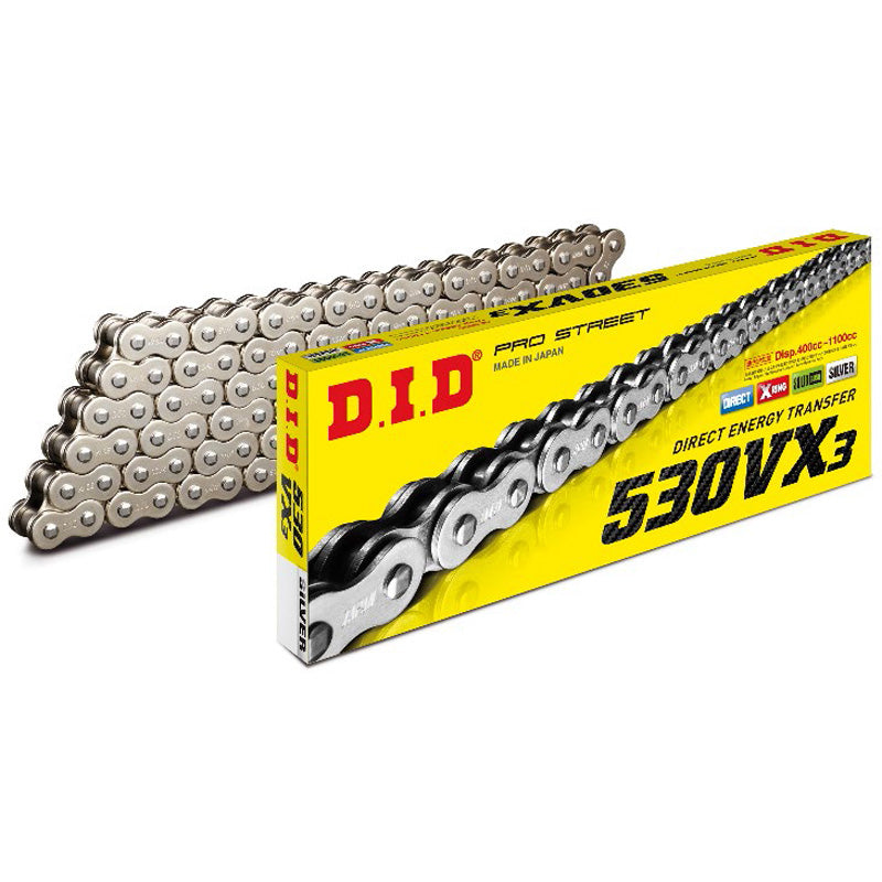 D.I.D 530VX3-110L SILVER CHAIN W/RIVET LINK