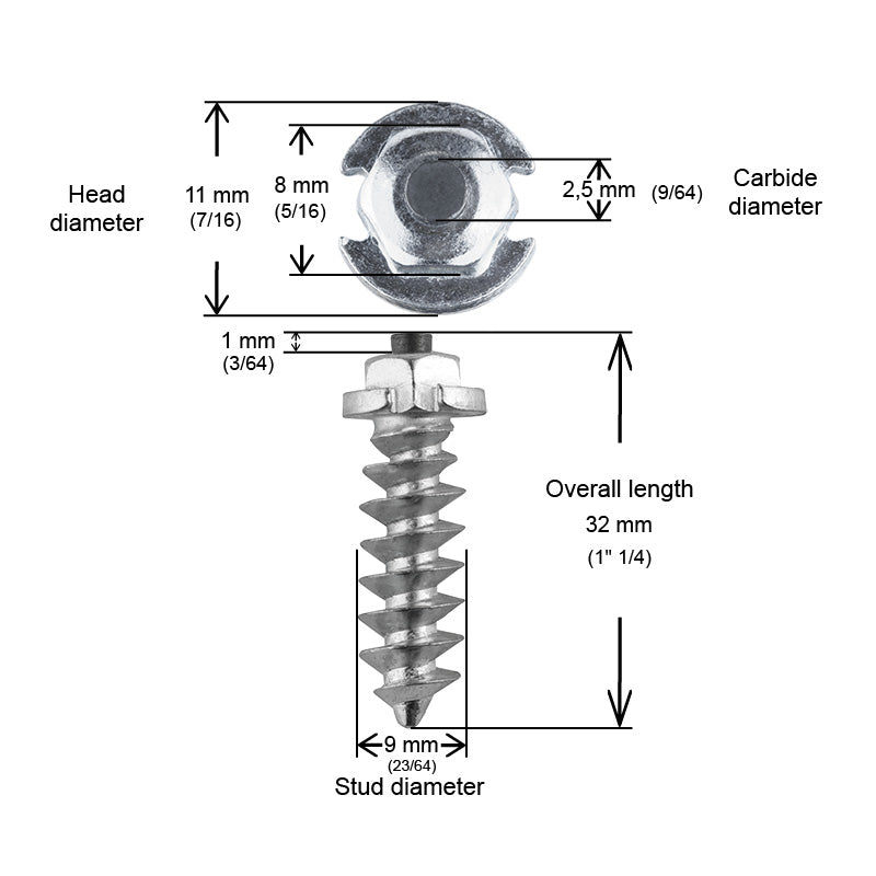 iGrip SS - FLANGED STUDS (30MM) 100 PCS
