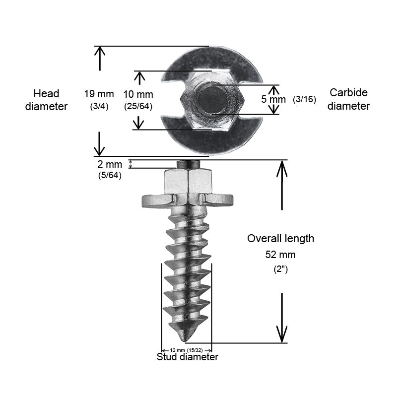 iGrip SS - FLANGED STUDS (50MM) 100 PCS