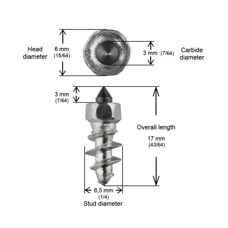 iGrip ST - STANDARD STUDS (15MM) 100 PCS