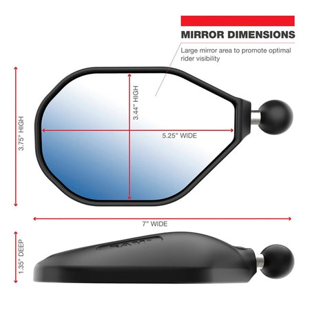 RamMount Mirror Tough-Mirror - Right with Ball