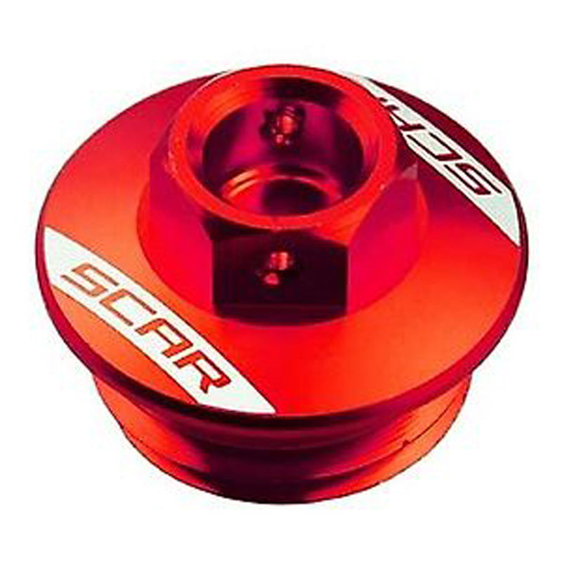Scar OIL FILLER PLUG (KAWASAKI/SUZUKI) RED