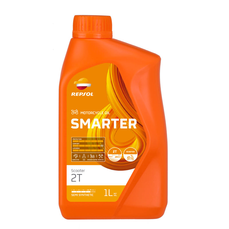 Repsol SEMI-SYNTHETIC 2T ENGINE OIL SMARTER SCOOTER (1L)