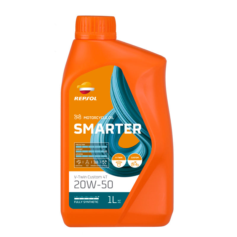 Repsol SYNTHETIC 4T ENGINE OIL SMARTER V-TWIN CUSTOM 20W50 (1L)