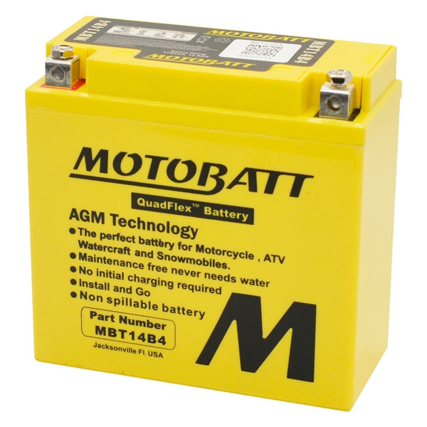 Motobatt MBT14B4 Battery Quadflex