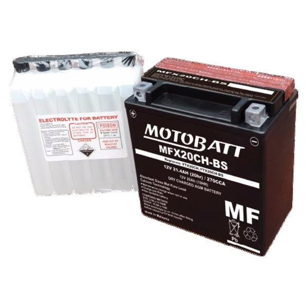 Motobatt MFX20CH-BS Battery YTX MFX AGM