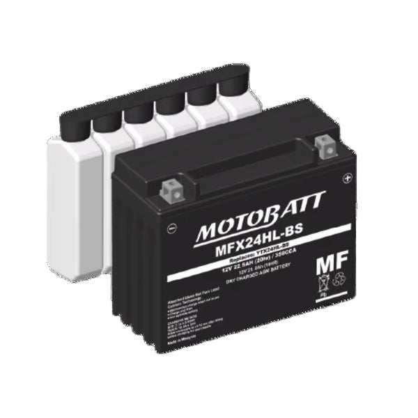 Motobatt MFX24HL-BS Battery YTX MFX AGM