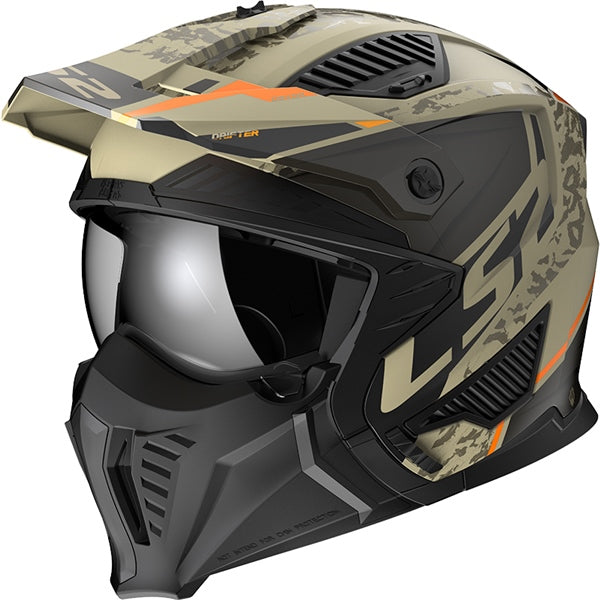 LS2 Helm Drifter Devor MAT Sand OG S