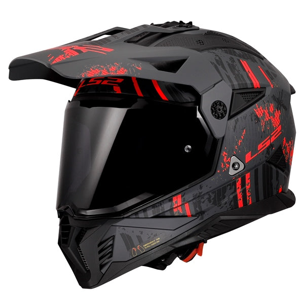 LS2 Helm Blaze II Crazy W/sunv Lgy/rd 3XL