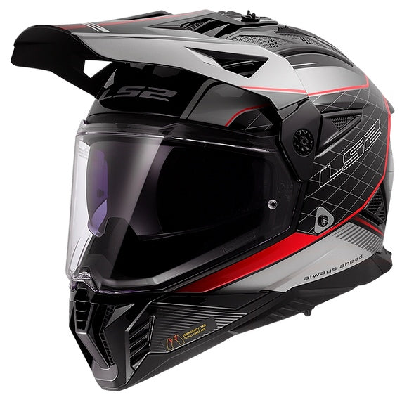 LS2 Helm Blaze II Merid W/sunv Bk/lgy/rd M